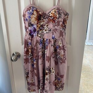 Pink summer floral dress